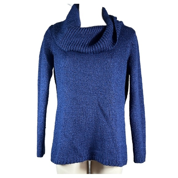 New York and Co Small Blue Cowlneck Sweater - Picture 1 of 5